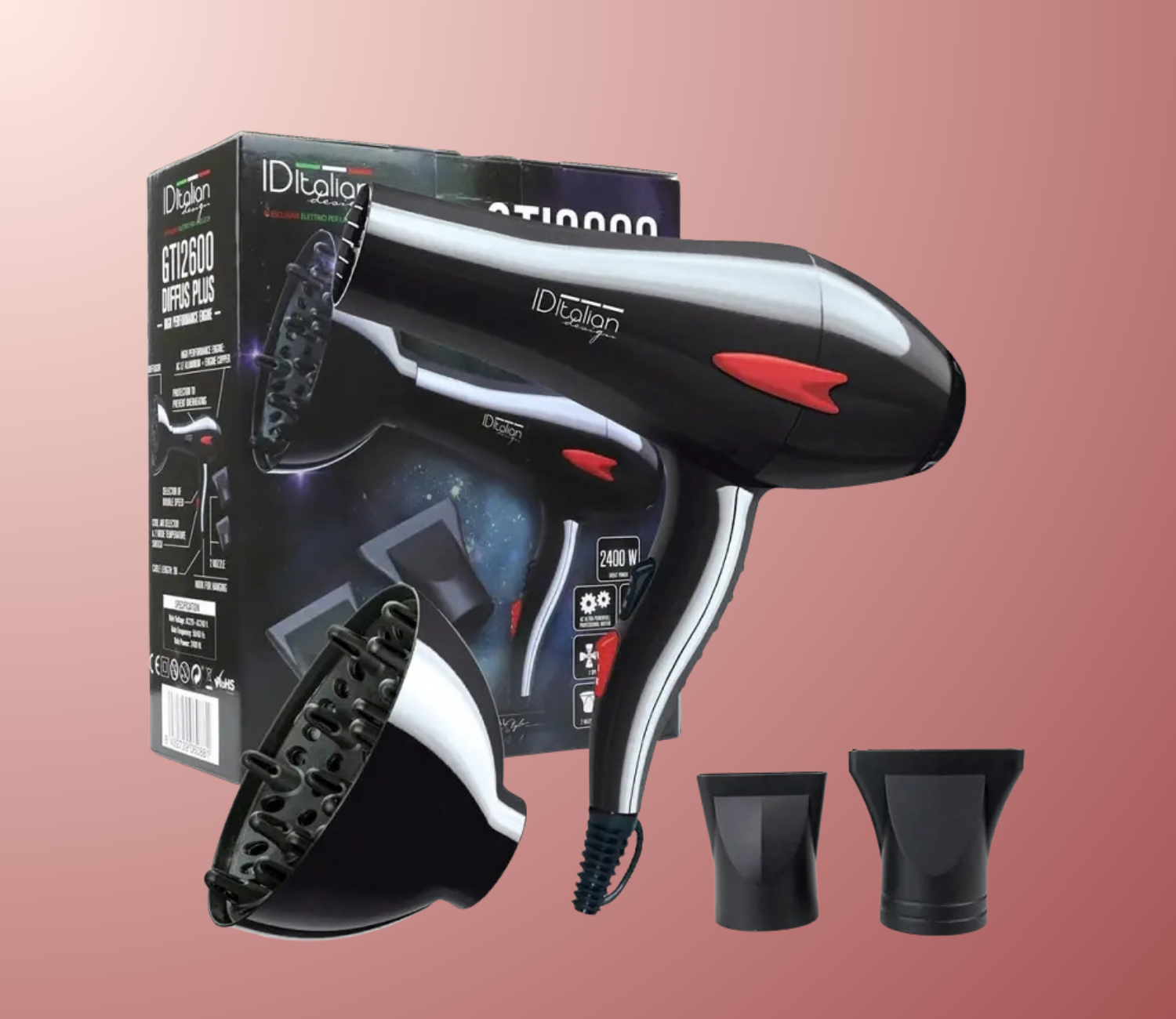 ID Italian Design | Diff Plus Επαγγελματικό Πιστολάκι με Φυσούνα 2000W