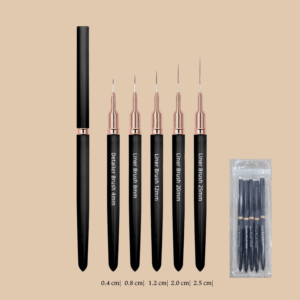 Σετ 5 Επαγγελματικά Πινέλα Nail Art / Liner με Καπάκι