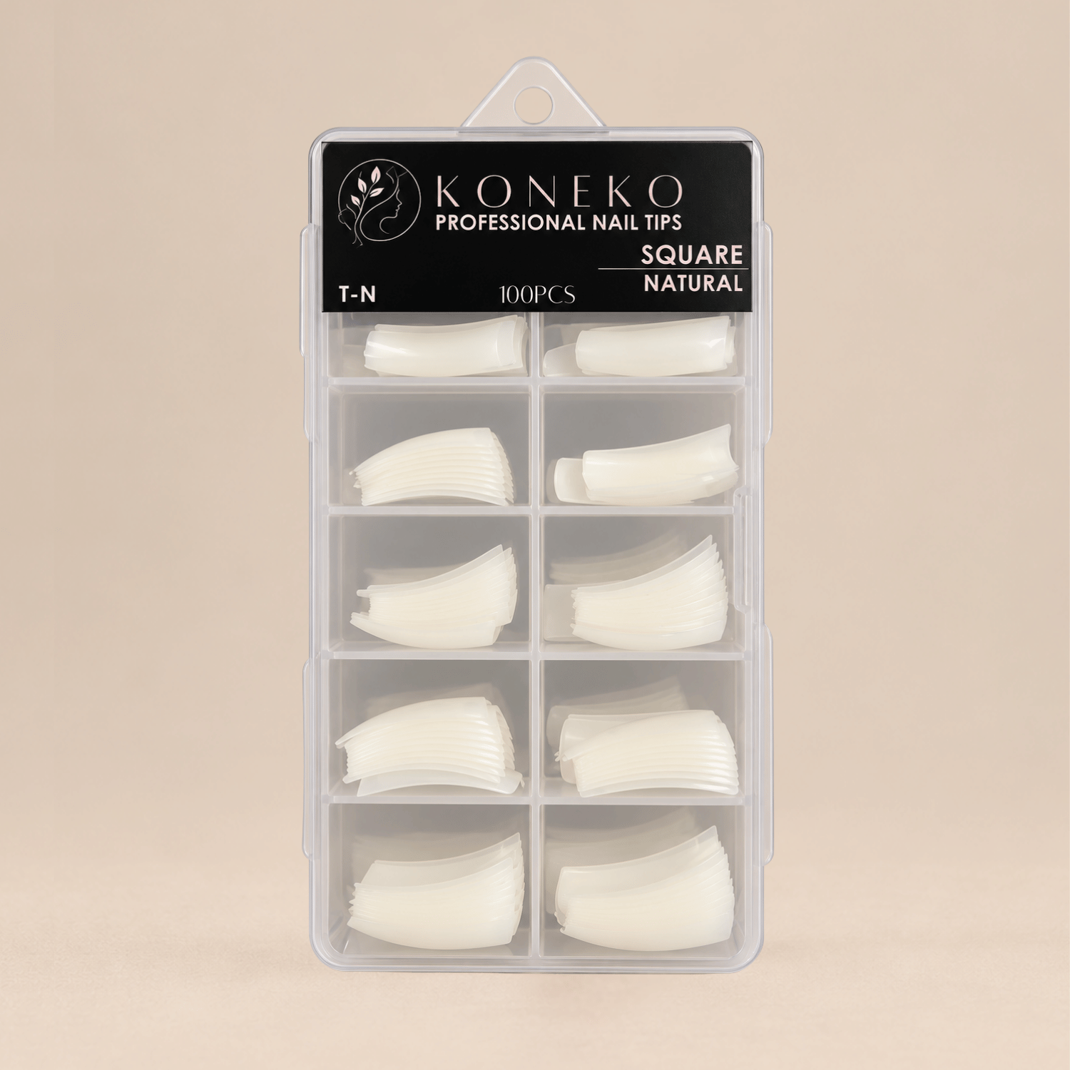 Koneko Beauty | Nail Tips Square 100pcs (Διάφανο/Φυσικό)