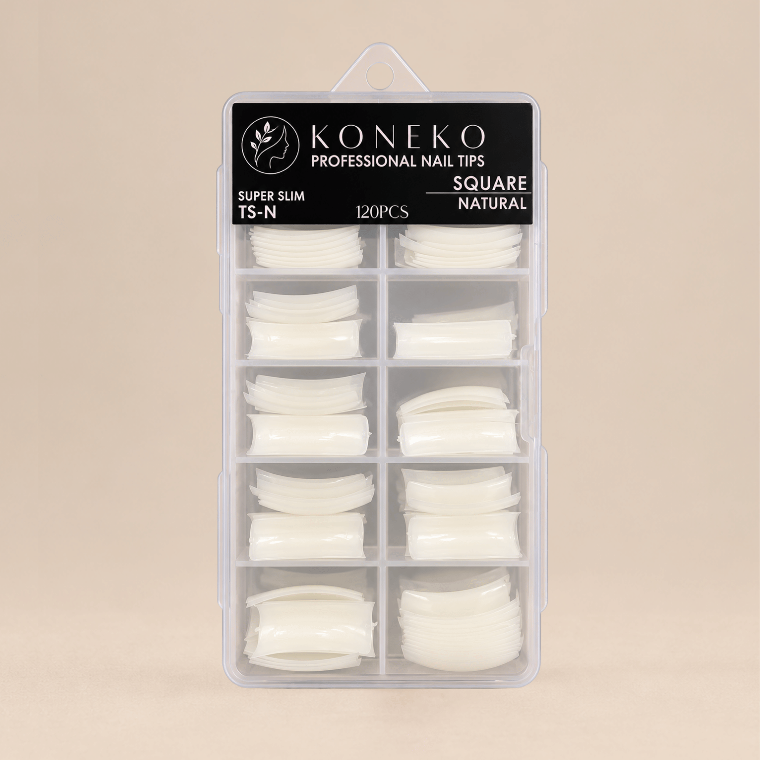 Koneko Beauty | Slim Nail Tips Square (Διάφανο/Φυσικό)
