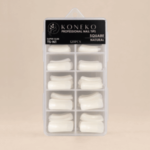 Koneko Beauty | Slim Nail Tips Full Well Square (Διάφανο/Φυσικό)