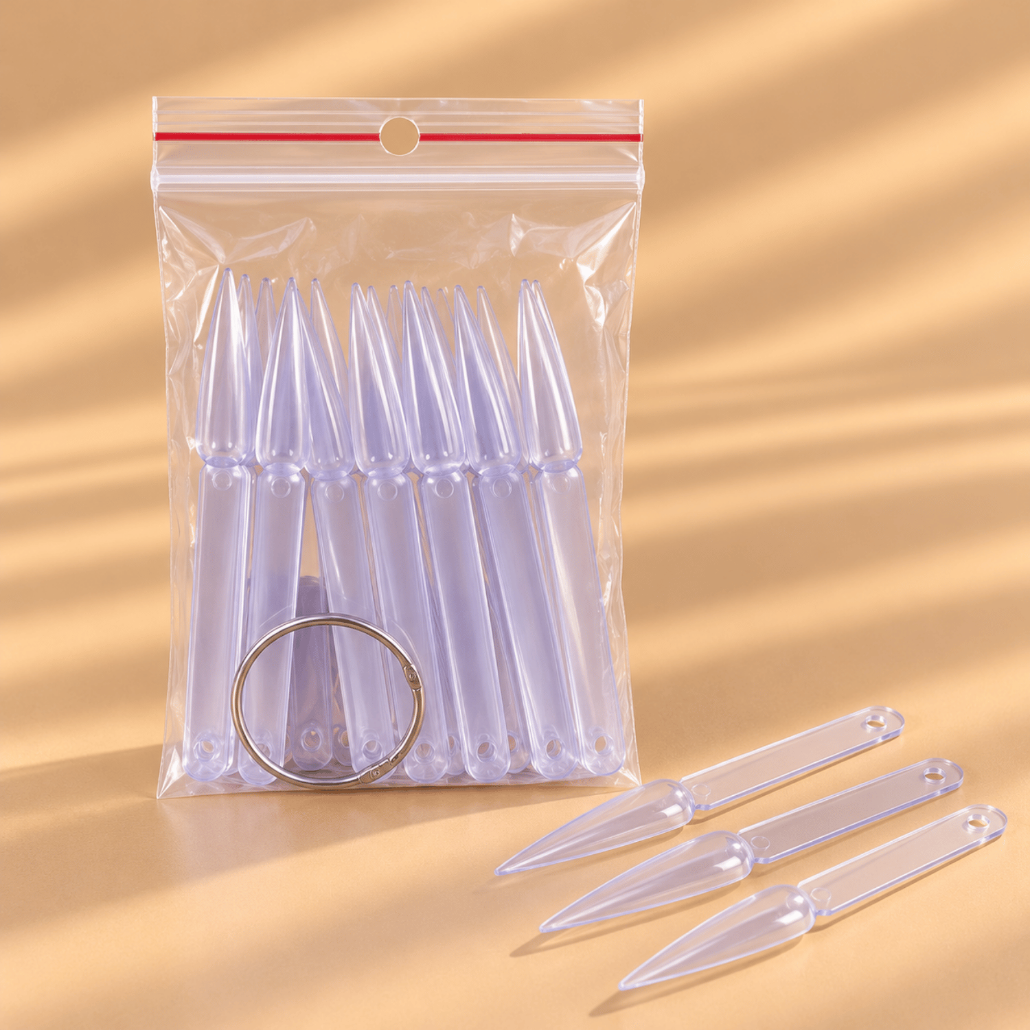 Δειγματολόγιο Νυχιών | Stiletto 40τμχ (Clear / Natural)